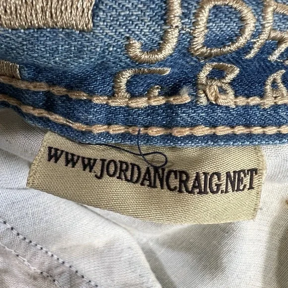 Vintage Joan‎ Craig Distressed Washed Blue Jeans Size 36x32 Embroidered Logo - Picture 4 of 12